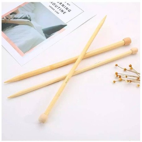AGUJAS DE TEJER, EN BAMBÚ 35cm