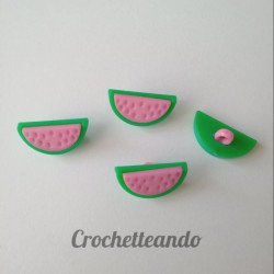 BOTON FORMA DE SANDIA ROSADO 20mm