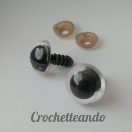 OJOS DE SEGURIDAD TRANSPARENTE 14mm (PAR) - Crochetteando - La tienda de  los tejedores