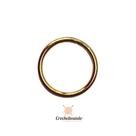 ARGOLLA DE METAL DORADA. HERRAJES PARA BOLSOS
