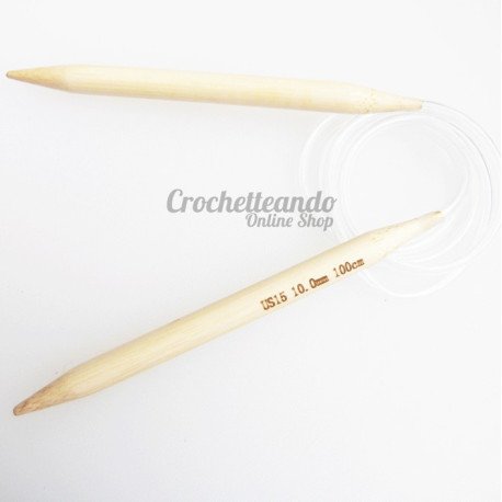 AGUJA DE TEJER CIRCULAR EN BAMBU 10mm