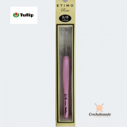 GANCHILLO TULIP ETIMO ROSE ALUMINIO Y ELASTOMERO 2.5mm (x Unidad)