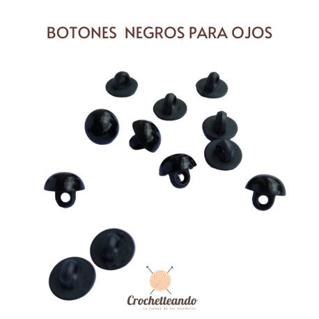 BOTON NEGRO PARA OJOS 8 Y 10mm