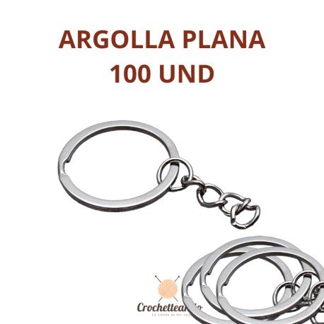100 ARGOLLAS PARA LLAVERO PLANAS