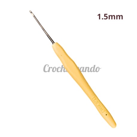 AGUJA CROCHET MANGO SILICONA 1.5mm