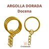 DOCENA ARGOLLAS DORADAS LLAVERO PLANAS