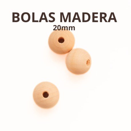 BOLAS DE MADERA 20MM NATURAL SIN LACADO
