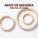 AROS DE MADERA NATURAL SIN LACADO