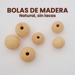BOLAS DE MADERA 20MM NATURAL SIN LACADO