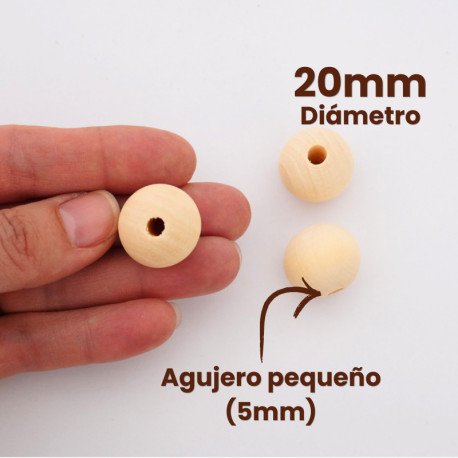 BOLAS DE MADERA 20MM NATURAL SIN LACADO