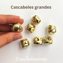 CASCABELES DORADO GRANDE 20MM, PAQ X 5 Und