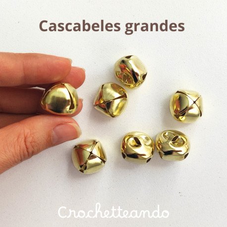 CASCABELES DORADO GRANDE 20MM, PAQ X 5 Und