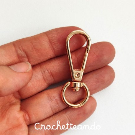 Gancho Mosquetón Oro Rosa para Bolsos y Llaveros
