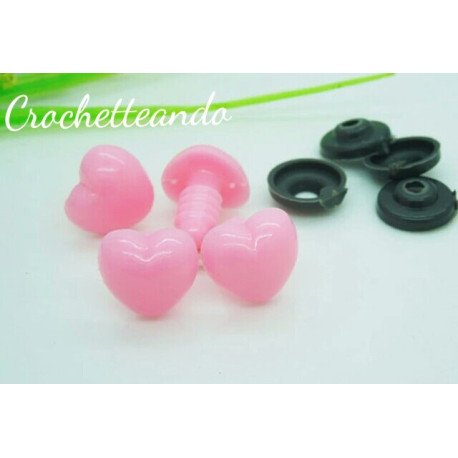 NARIZ DE SEGURIDAD CORAZON COLOR ROSADO 12.5*12mm