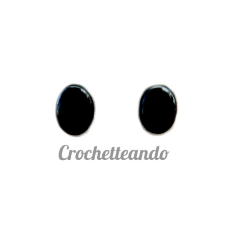 OJOS DE SEGURIDAD OVALADOS COLOR NEGRO 8x11mm (PAR)